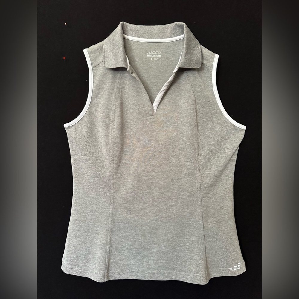BCG Large Women’s Gray Sleeveless  Golf Shirt